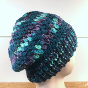 Nowa, oryginalna, ręcznie wykonana czapka zimowa (druty + szydełko)