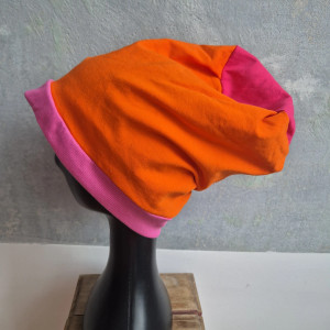 Czapka dzianinowa pomarańczowo-różowa Smerfetka