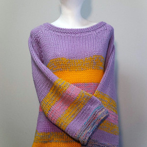 Nowy, oryginalny, ręcznie wykonany sweter tunika