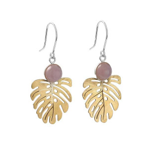 Botaniczne kolczyki z różowymi agatami c1030