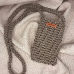 Mała torebka na ramię, etui na telefon,listonoszka beżowa.