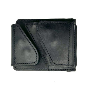 Duży, pojemny portfel skórzany na bilon ręcznie uszyty.