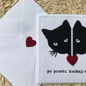 344,Walentynka-Kartka walentynkowa z kotami
