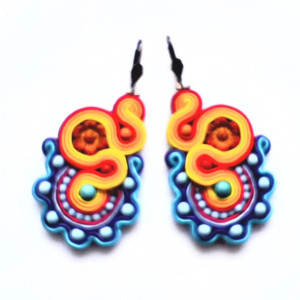 Kolorowe - kolczyki sutaszowe