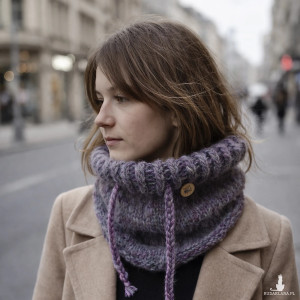 Komin otulacz ręcznie robiony alpaka jedwab