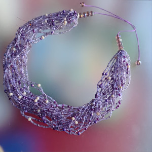 Naszyjnik Fioletowy Z Koralików2