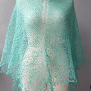 Chusta mgiełka w turkusie