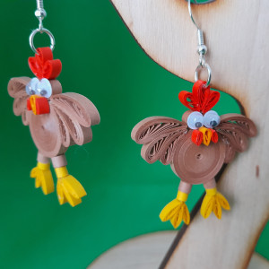 kolczyki ręcznie wykonane z papieru