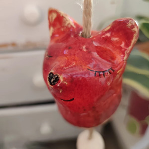 dzwonek ceramiczny lisek