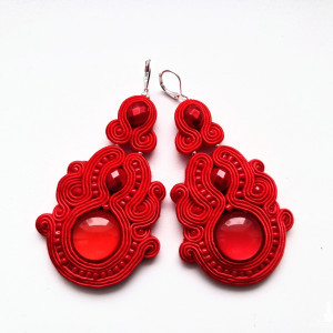 kolczyki sutaszowe Red Circle