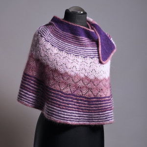 Fuksja#damska chusta# chusta wełniana#zrobiona ręcznie#zrobiona na drutach