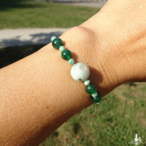 Bransoletka regulowana Marmur MikaJaspis plamisty kamienie naturalne