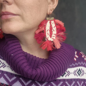 Kolczyki chwosty koraliki