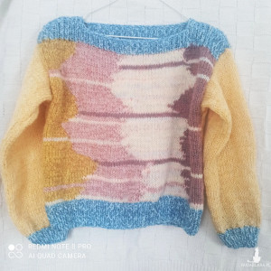 Sweter kolorowy oversize młodzieżowy