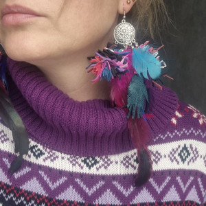 Kolczyki pióra  energetyczne łapacze snów