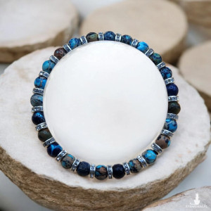 Bransoletka z naturalnych kamieni – odcienie błękitu i granatu