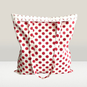 Torba na zakupy,bawełniana torebka na ramię,shoperka w grochy.