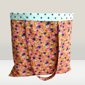 Torba na zakupy,bawełniana torebka na ramię,shoperka kol.kwiaty