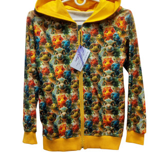 Bluza rozpinana z kapturem w dinozaury 140/146