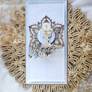 Kartka komunijna z kielichem