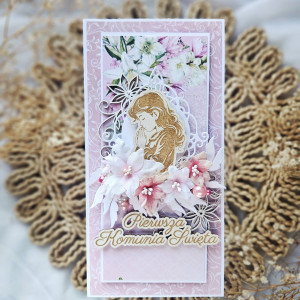 Kartka komunijna dla dziewczynki