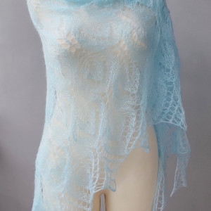 Chusta mgiełka gail w jasnym błękicie