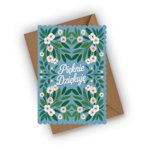Kartka z podziękowaniem- Pięknie dziękuję
