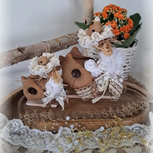 dekoracja w stylu rustykalnym - ptaszęta