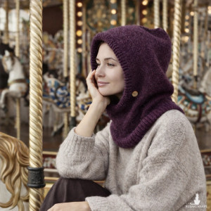 Ręcznie robiona balaclava miękki kapturokomin z alpaki i merynosa