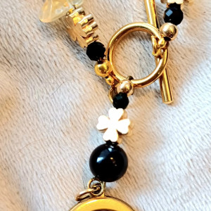 Naszyjnik toggle handmade z naturalnych kamieni Lunula