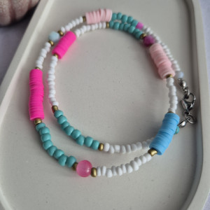 Naszyjnik z kamieni naturalnych i szklanych koralików