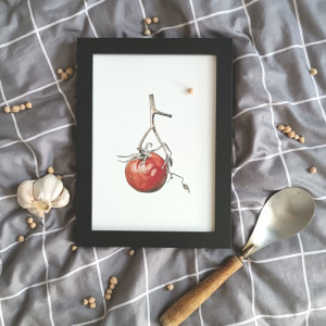 Pomidorek na gałązce ilustracja A5