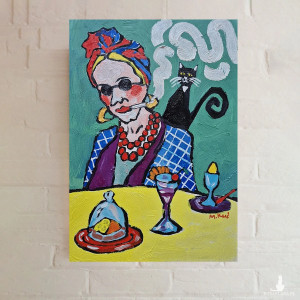 obraz ręcznie malowany portret damy