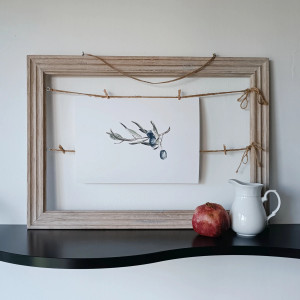 Gałązka czarnych oliwek ilustracja A4