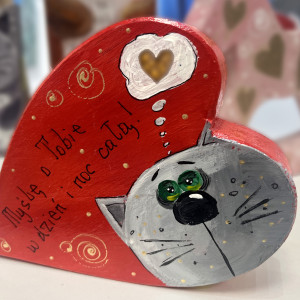 Serduszko miłości "Myślę o Tobie w dzień i noc całą!"