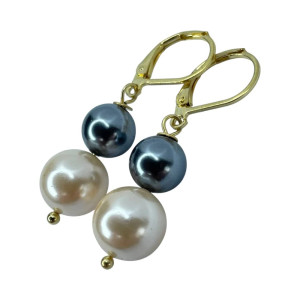 Pozłacane kolczyki z perłami Seashell c1314