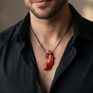 Wisior męski z jaspisem czerwonym