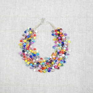 7012 Wielokolorowy Naszyjnik Kolia – Tęcza Koralików