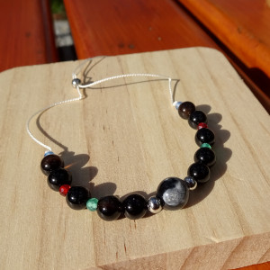 Bransoletka Agat na nici jedwabnej kamienie naturalne