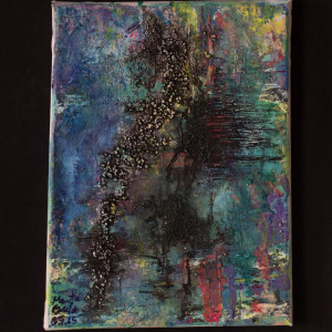 'PRZEJŚCIE' Nowoczesna, strukturalna  abstrakcja, wykonana w autorskiej technice mieszanej na płótnie.