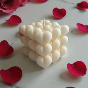 Świeca sojowa bubble serca prezent urodziny dzień kobiet