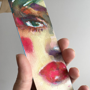 Zakładka papierowa Spring ręcznie malowana akwarela