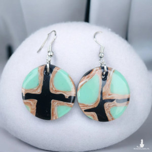 Ręcznie robione kolczyki z gliny polimerowej i żywicy – nowe