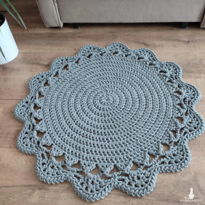 Dywan szydełkowy ze sznurka bawełnianego 80cm