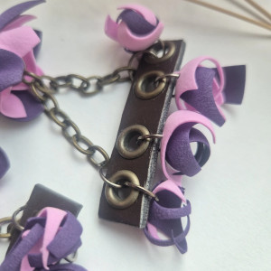 klipsy fioletowo-brązowe