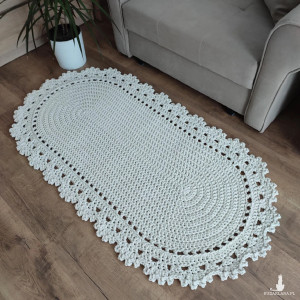 Dywan owalny szydełkowy ze sznurka 75cmx140cm