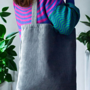 Szara shopperka na ramię