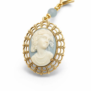 Wisiorek Camea Dama Niebieska Klasyczna Biżuteria