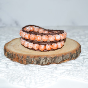 Bransoletka wrap łososiowa