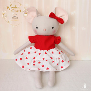 Myszka Klara, przytulanka ręcznie szyta, prezent GOTOWY